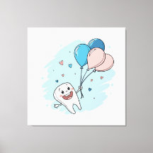 Joyful Cartoon Tooth with Balloons – Dental Health