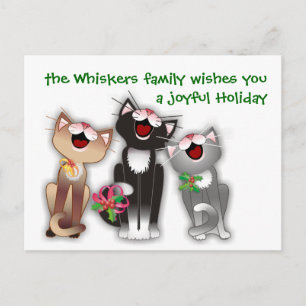 Joyful Cats Holiday Postcard