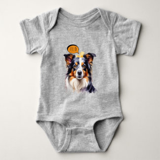 Joyful Cavalier King Charles Spaniel in Watercolo Baby Bodysuit