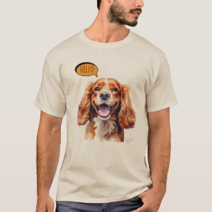 Joyful Cavalier King Charles Spaniel in Watercolor T-Shirt