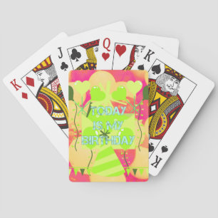 Joyful Celebration Design: Today is My Birthday Playing Cards