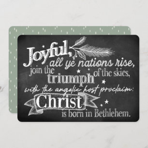 Joyful   Chalkboard Typography Flat Holiday Card