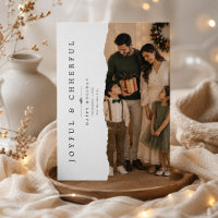 Joyful & Cheerful Torn Edge Christmas Family photo