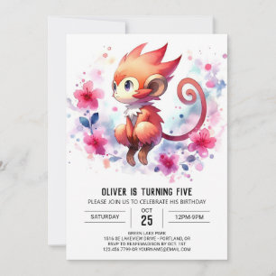 Joyful Children Monkey Birthday Invitation