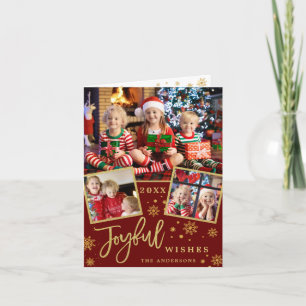 Joyful Christmas 3 PHOTO Holiday Greeting Holder Card