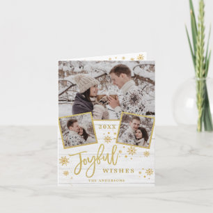 Joyful Christmas 3 PHOTO Holiday Greeting Holder Card