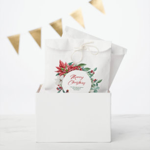 Joyful Christmas botanicals, flowers and birds Favour Bags