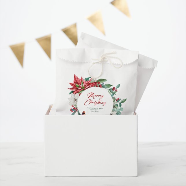 Joyful Christmas botanicals, flowers and birds Favour Bags (Party)