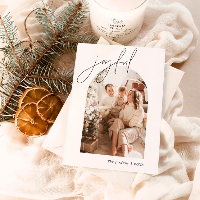 Joyful Christmas Card | Arched Photo Holiday Card (Creator Uploaded)