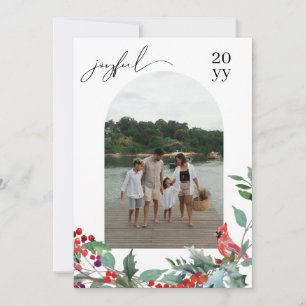Joyful Christmas Card Elegant Holiday Photo Card 