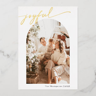 Joyful Christmas Card   Modern Holiday Photo Card