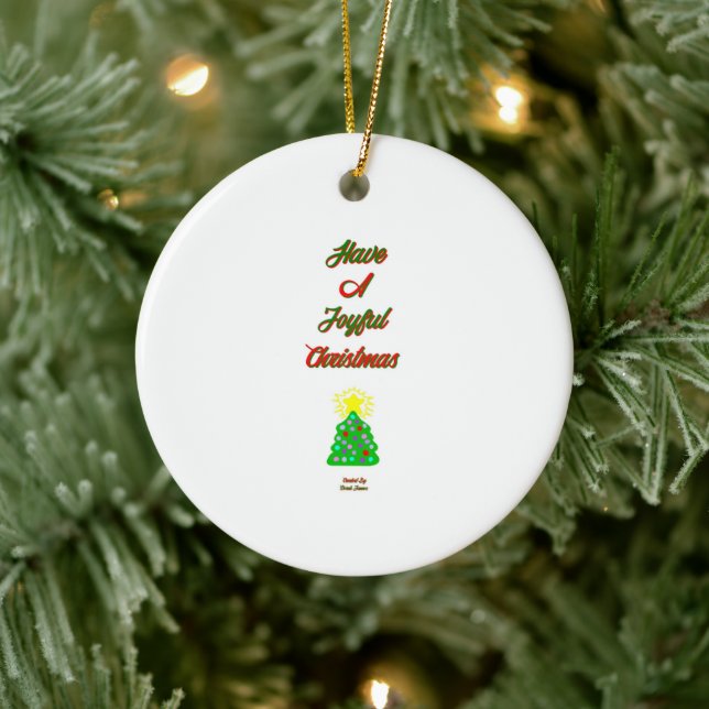 Joyful Christmas Circle Ornament (Tree)