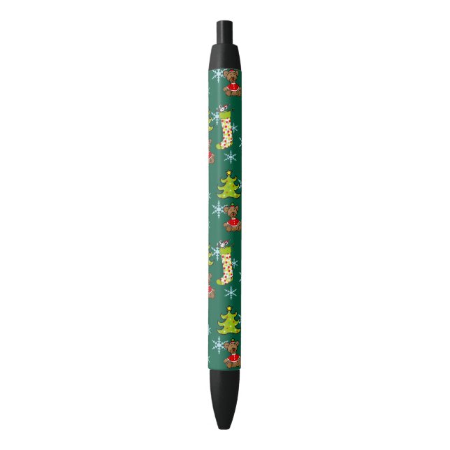joyful Christmas decorations Black Ink Pen (Front Vertical)