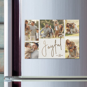 Joyful Christmas Five Photos Magnetic Card