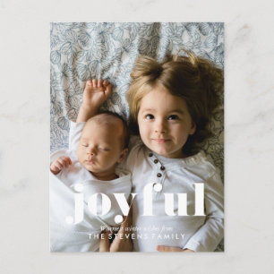 Joyful Christmas Full Bleed Photo Holiday Postcard