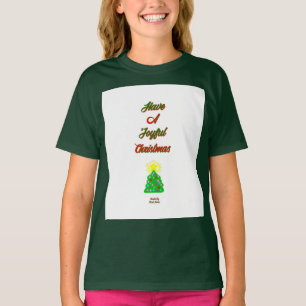 Joyful Christmas Girls Deep Forest Basic T Shirt