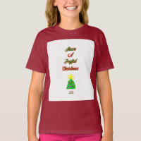 Joyful Christmas Girls Maroon Basic T Shirt