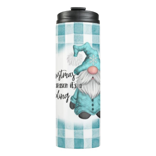 Joyful Christmas Gnome Thermal Tumbler (Front)