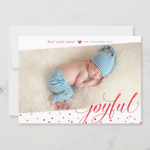 JOYFUL CHRISTMAS HOLIDAY stylish calligraphy red