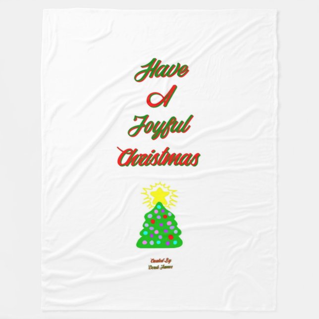 Joyful Christmas Large Fleece Blanket (Front)