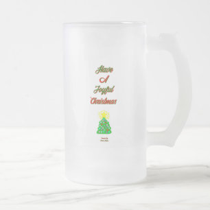 Joyful Christmas Large Frosted Glass Mug