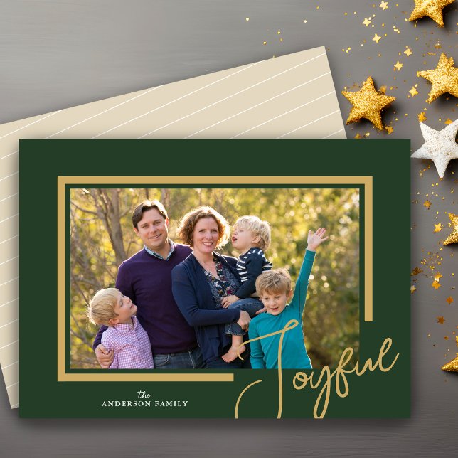 Joyful Christmas Minimalist Photo Holiday Card (Creator Uploaded)