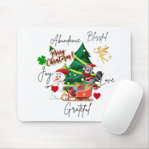 Joyful Christmas Mouse Pad   Holiday Desk Gift