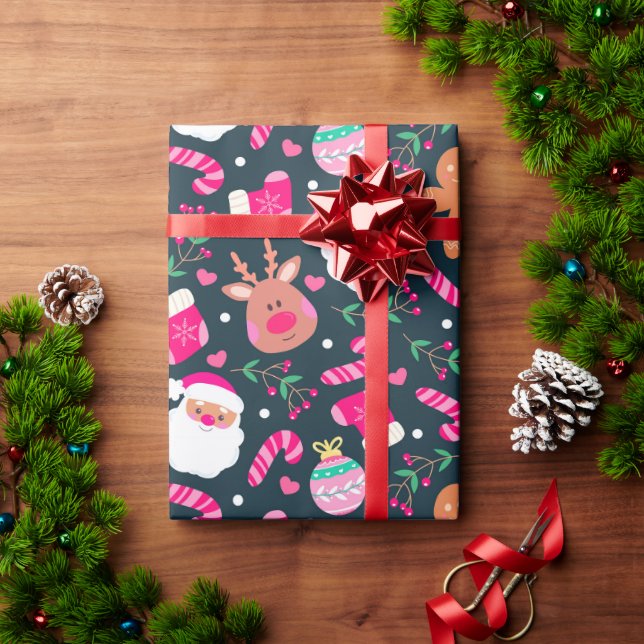 Joyful Christmas Pattern Wrapping Paper (Holiday Gift)