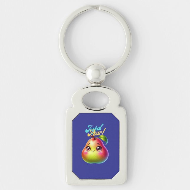 Joyful Christmas Pear Design for Fun Holiday Gifts Key Ring (Front)