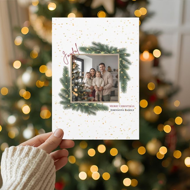 Joyful Christmas Personalized Family Photo Holiday (Creator Uploaded)