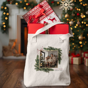 Joyful Christmas Personalized Family Photo Tote Bag