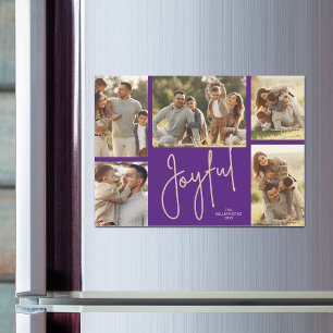JOYFUL Christmas Photo Collage Magnetic Cards