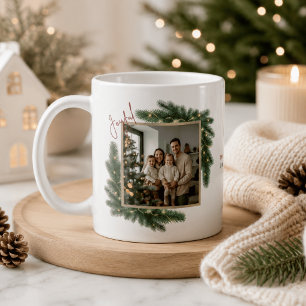 Joyful Christmas Photo Frame Personalised Family Coffee Mug
