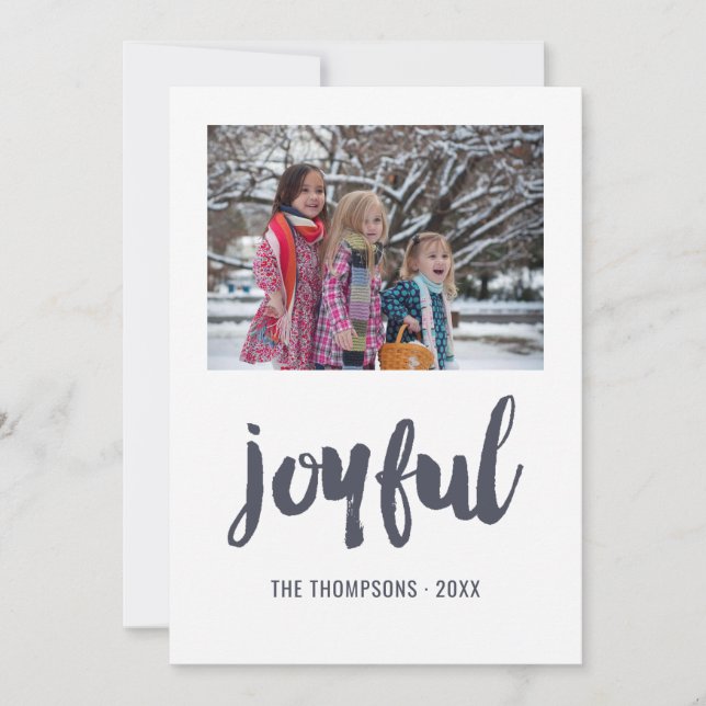 Joyful Christmas Photo Holiday Card (Front)