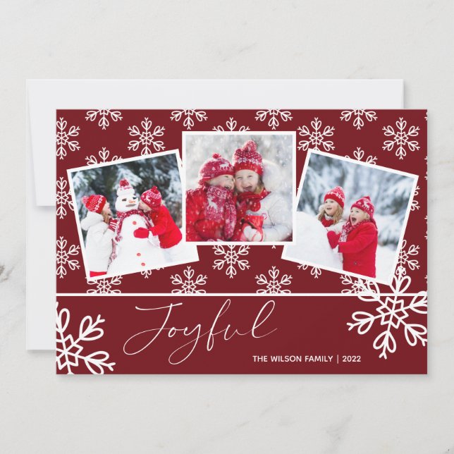 Joyful Christmas Photo Holiday Card (Front)