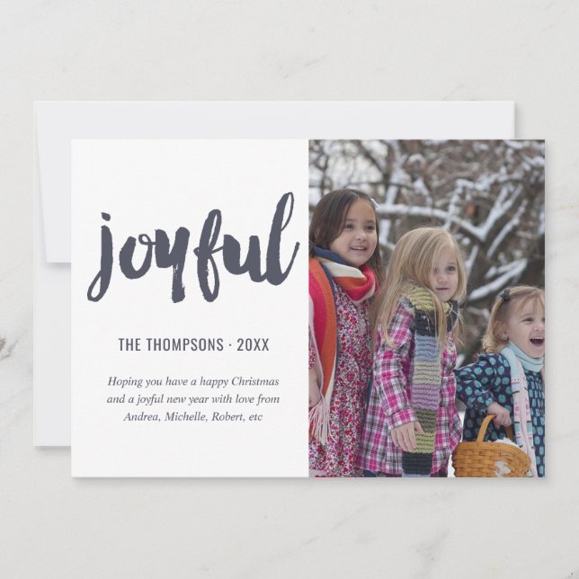 Joyful Christmas Photo Holiday Card (Front)