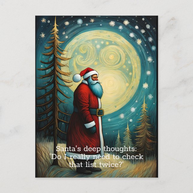 Joyful Christmas Santa Funny Quote Holiday Postcard (Front)