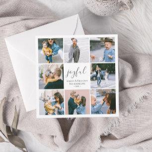 Joyful Christmas Script Simple Photo Collage Holiday Card