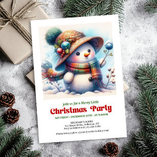 Joyful Christmas snowman invite kids party digital