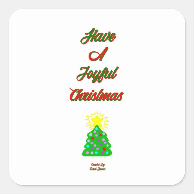 Joyful Christmas Square Sticker (Front)