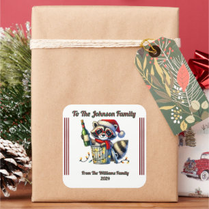 Joyful Christmas Sticker for Gift Wrapping