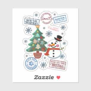 Joyful Christmas Stickers for Winter