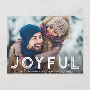 joyful christmas urban lettering holiday card