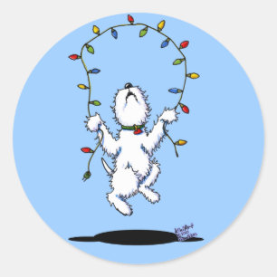 Joyful Christmas Westie Stickers