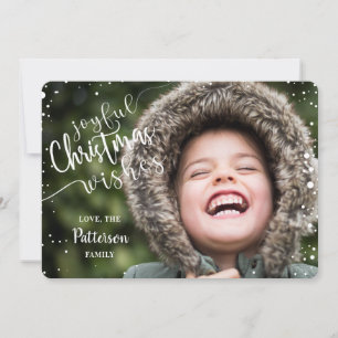 Joyful Christmas Wishes Photo Holiday Card