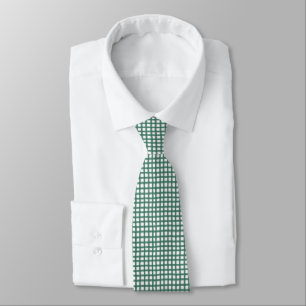 Joyful Classic Green Gingham Plaid Pattern Holiday Tie