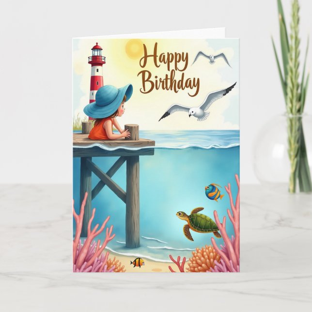Joyful Coastal Birthday Card (Front)