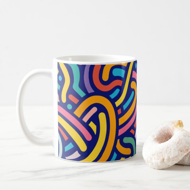 Joyful Color Pattern Mug (With Donut)