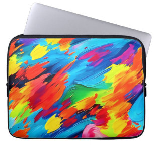 Joyful Colour Explosion Painting Laptop Sleeve