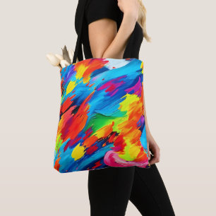 Joyful Colour Explosion Painting Tote Bag